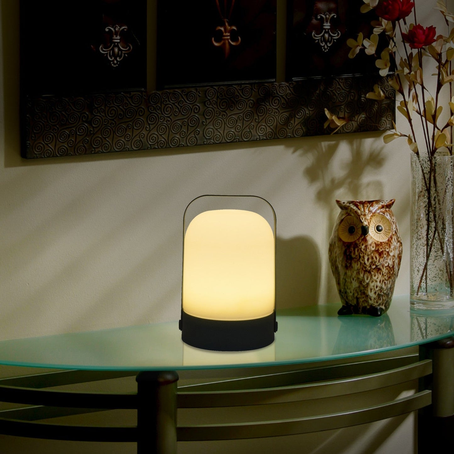 VON CASA Decorative Lantern, Lamp, Battery Operated, for Outdoor & Indoor Hanging, Table Decoration, Green, Plastic