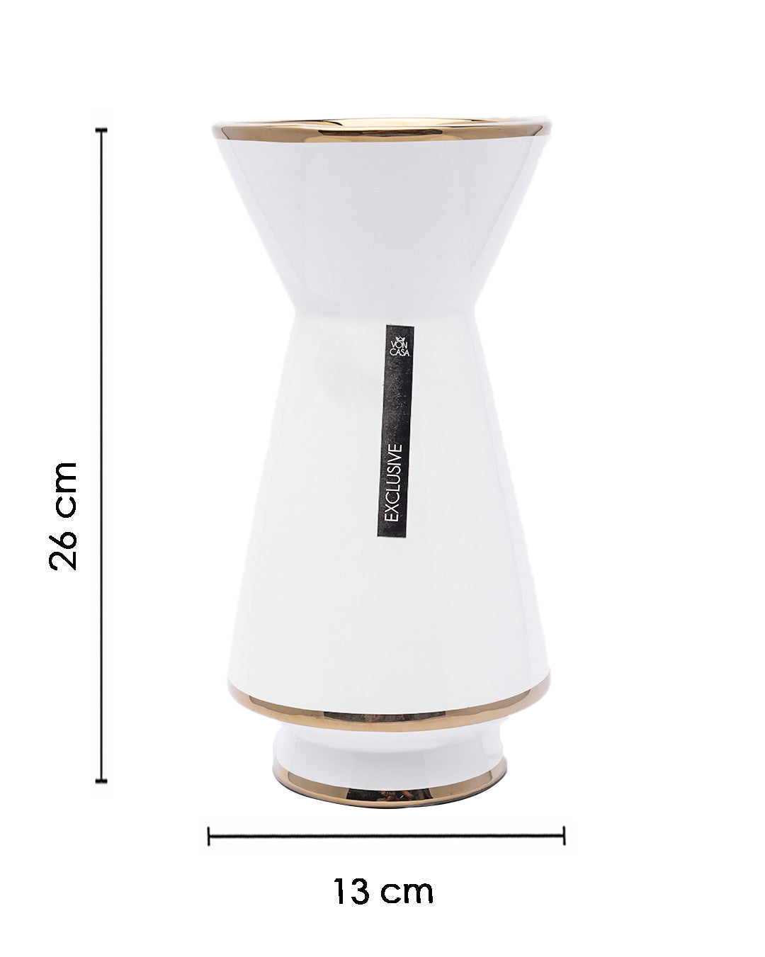 VON CASA Vase, Flower Vase, Unique Glazed Design, Decorative Vase, White, Ceramic