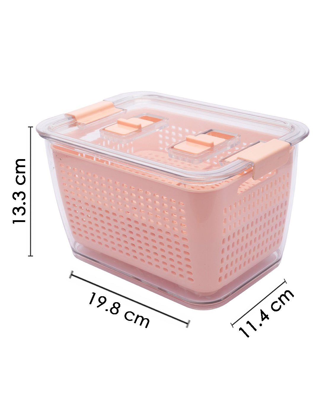 VON CASA Fridge Food Saver, Peach, Plastic