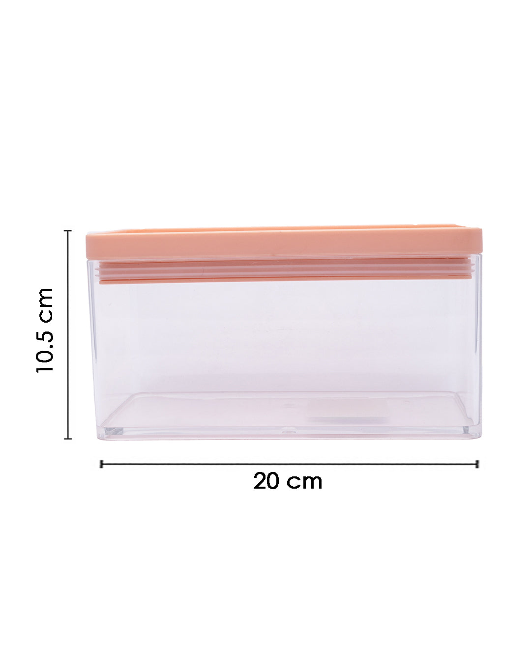 VON CASA Food Storage Container, Wide, Peach, Plastic