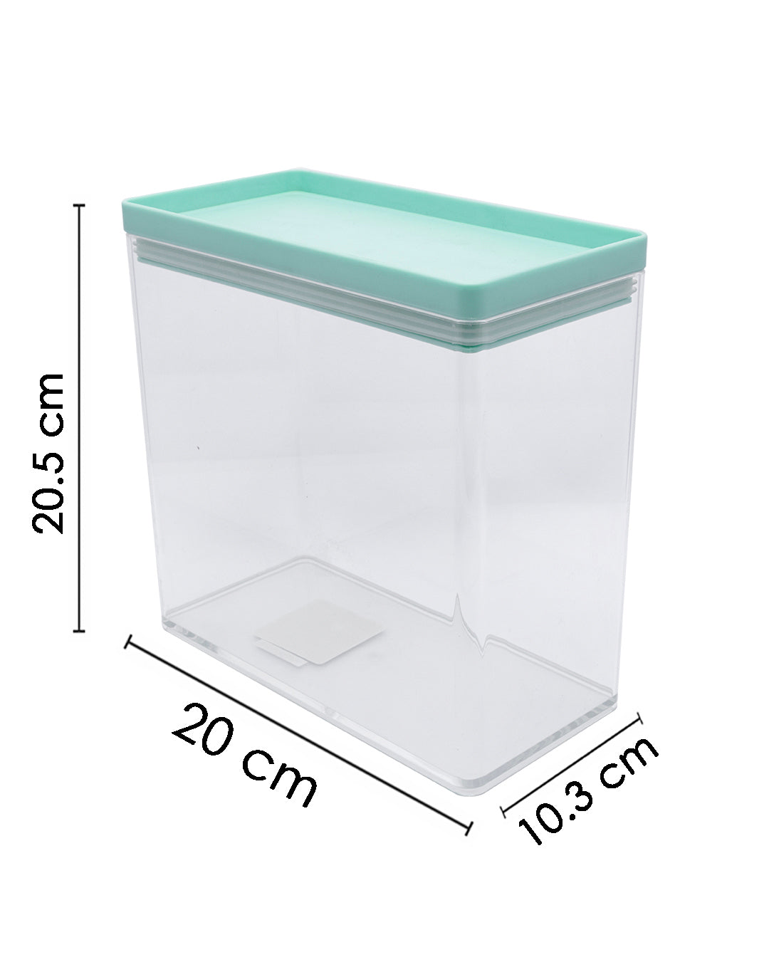 VON CASA Food Storage Container, Wide, Rectangular, Green, Plastic