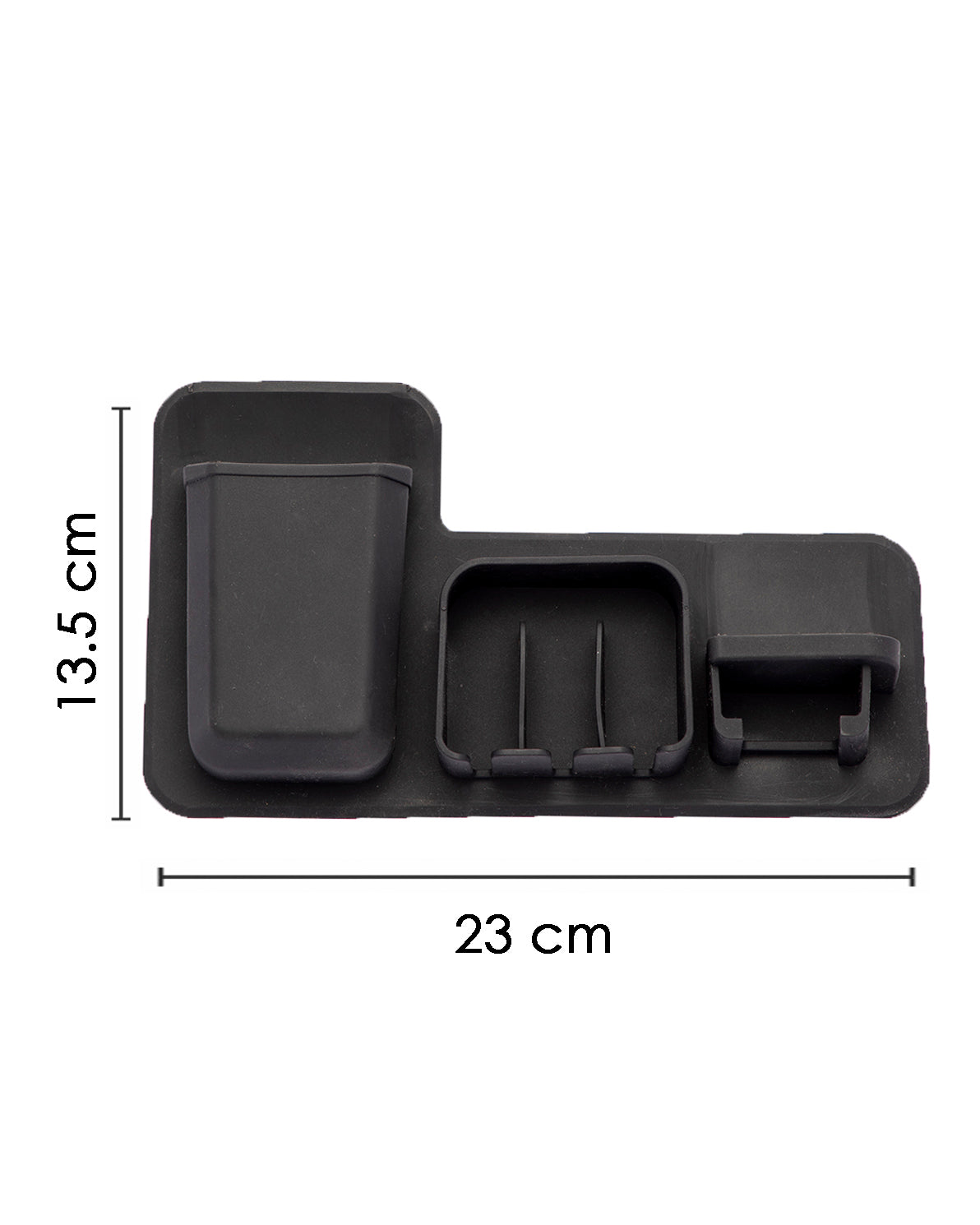 VON CASA Toiletry Wall Organiser, Toothbrush Holder, Black, Silicone