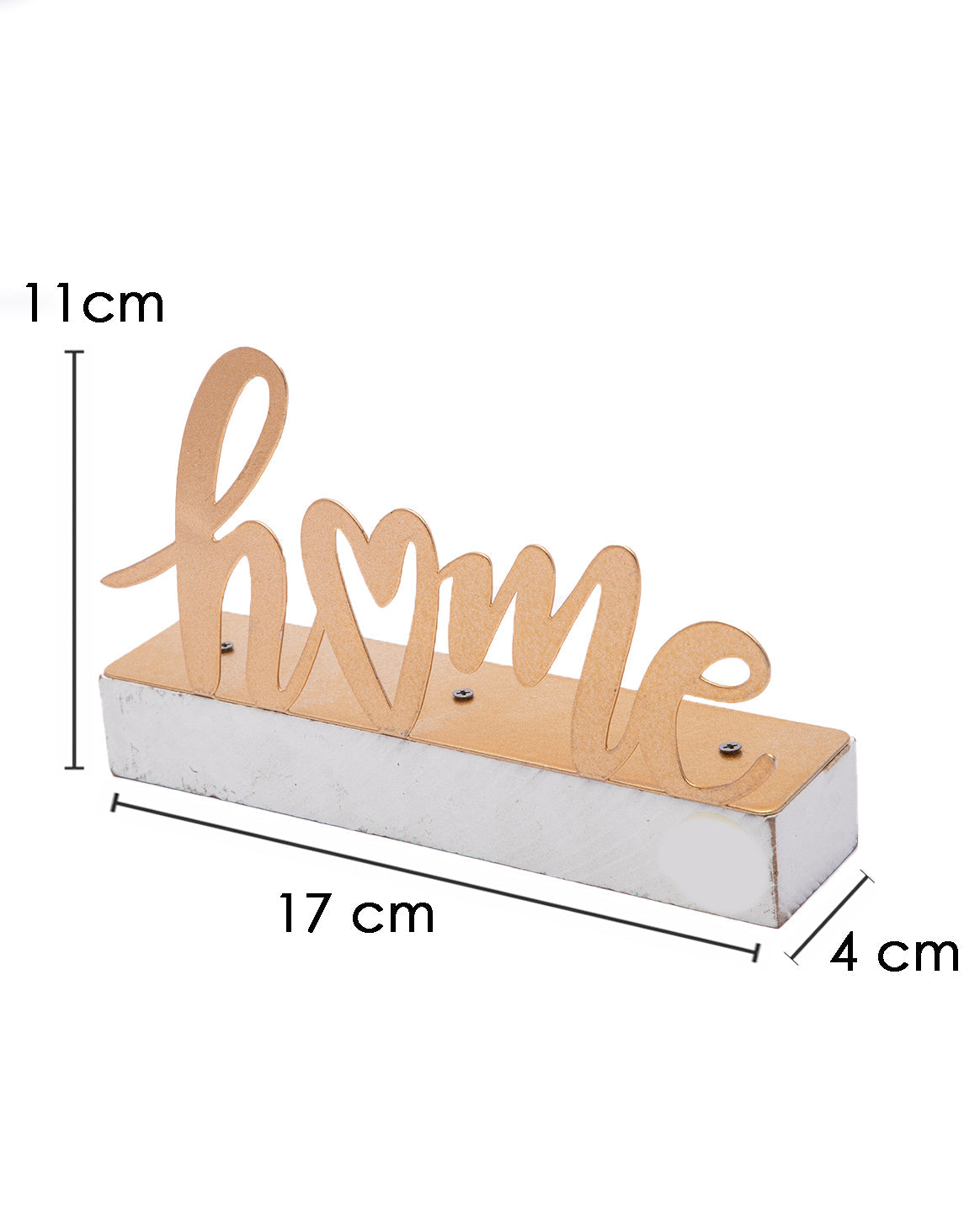 VON CASA Metal Handwriting Table Décor, Home, Golden Colour, Metal & MDF