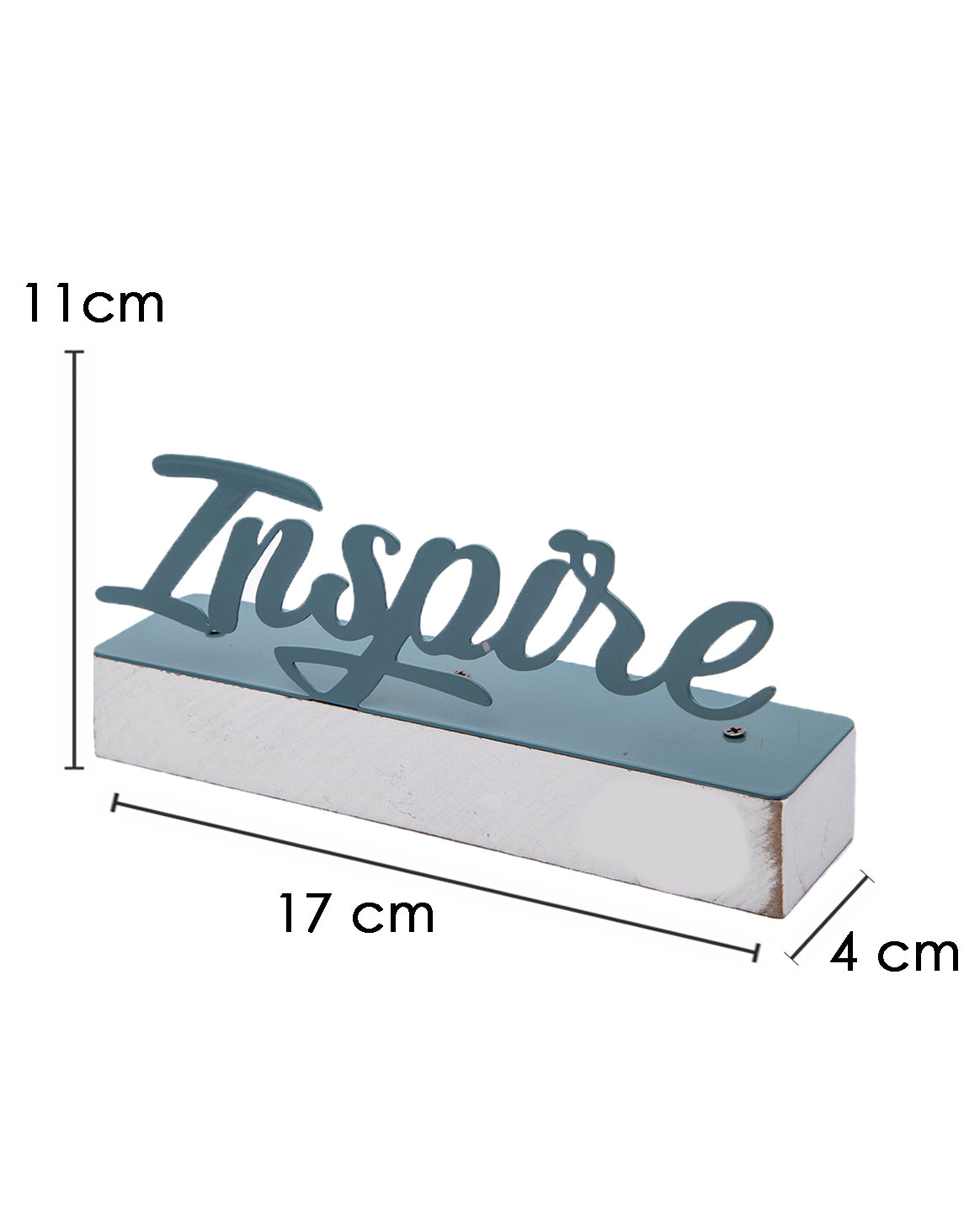 VON CASA Metal Handwriting Table Décor, Inspire, Blue Colour, Metal & MDF