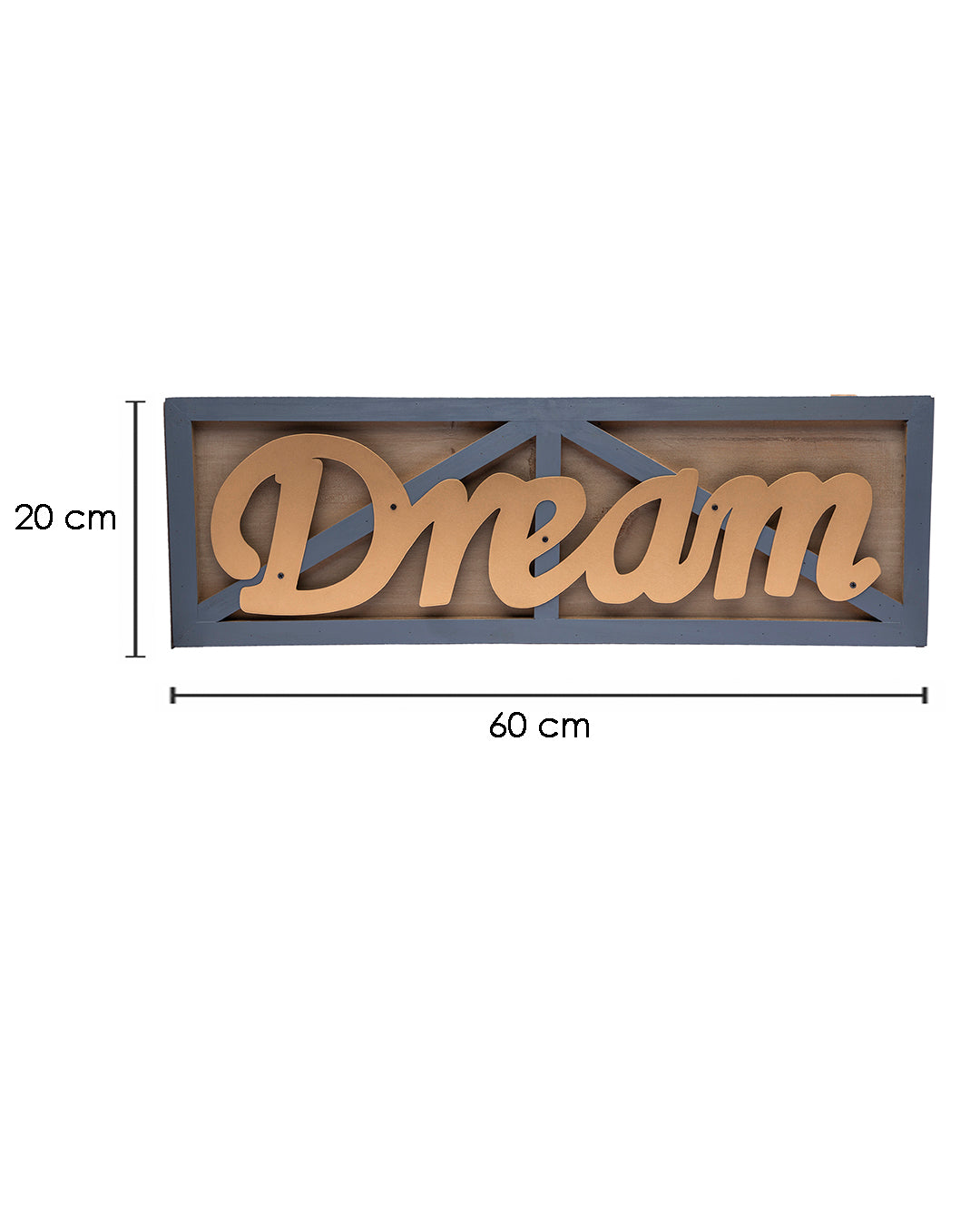 VON CASA Metal Handwriting Wall Décor, Dream, Gold Colour, Metal & MDF