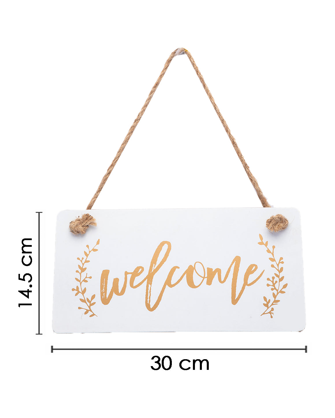 VON CASA Wall Décor, Welcome, White, MDF