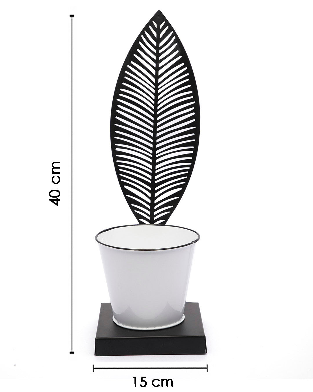 VON CASA Table Planter, Decorative, Home & Office Décor, White, Iron