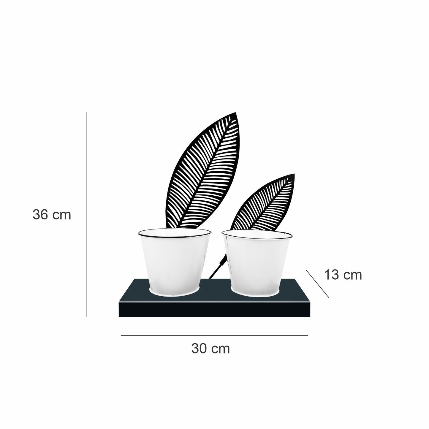 VON CASA Table Planter, Decorative, Home & Office Decor, White, Iron