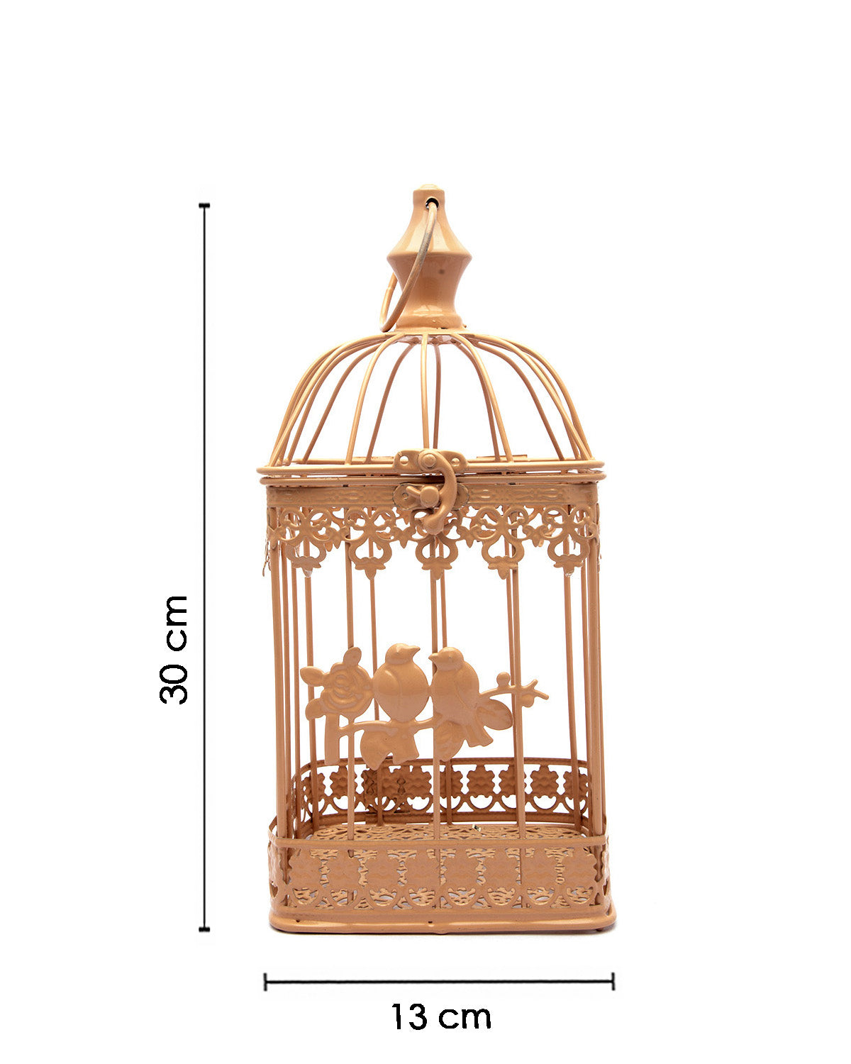VON CASA Hanging Cage Planter, Decorative, Home & Office Decor, Copper Finish, Iron