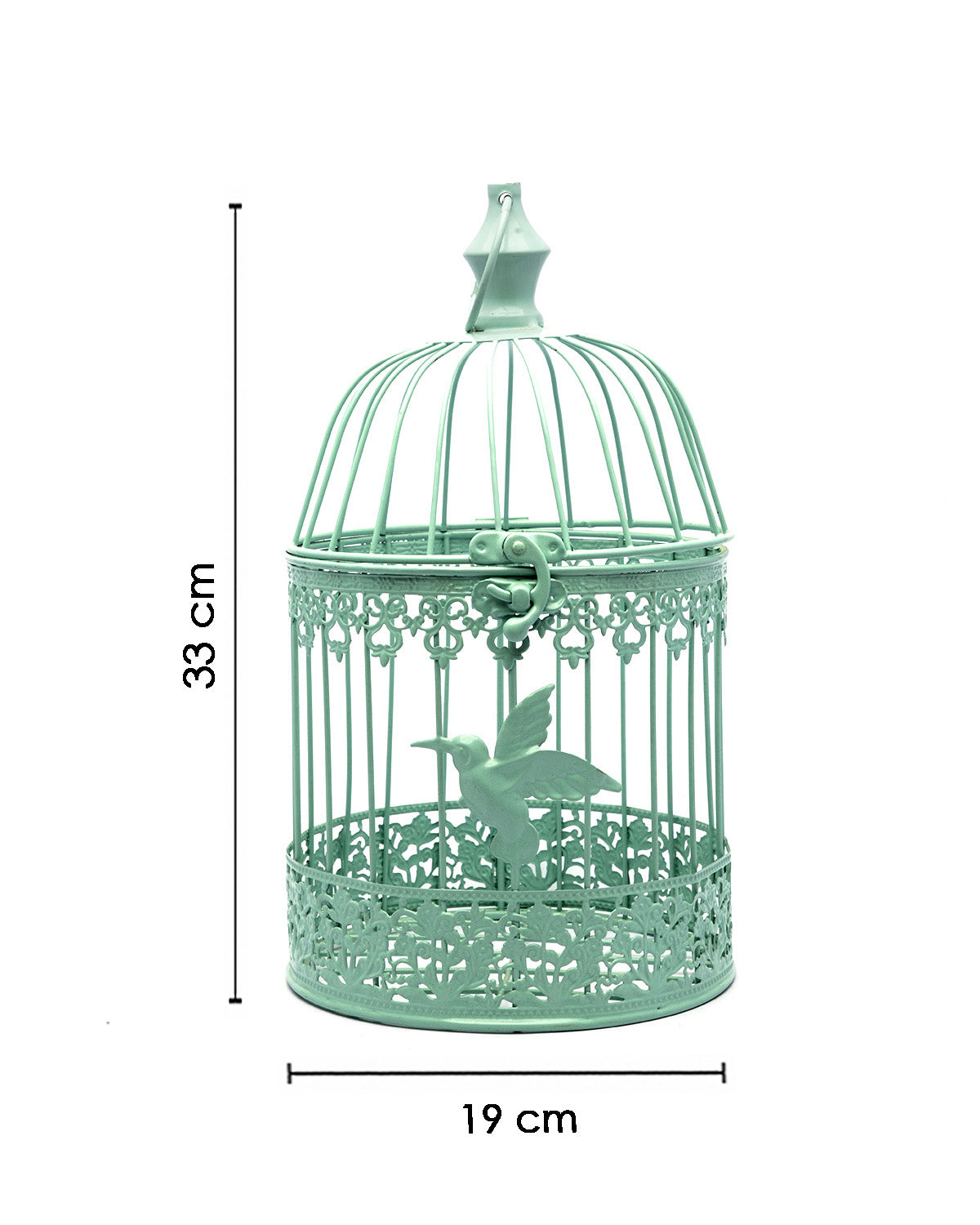 VON CASA Hanging Cage Planter, Decorative, Home & Office Decor, Turquoise, Iron