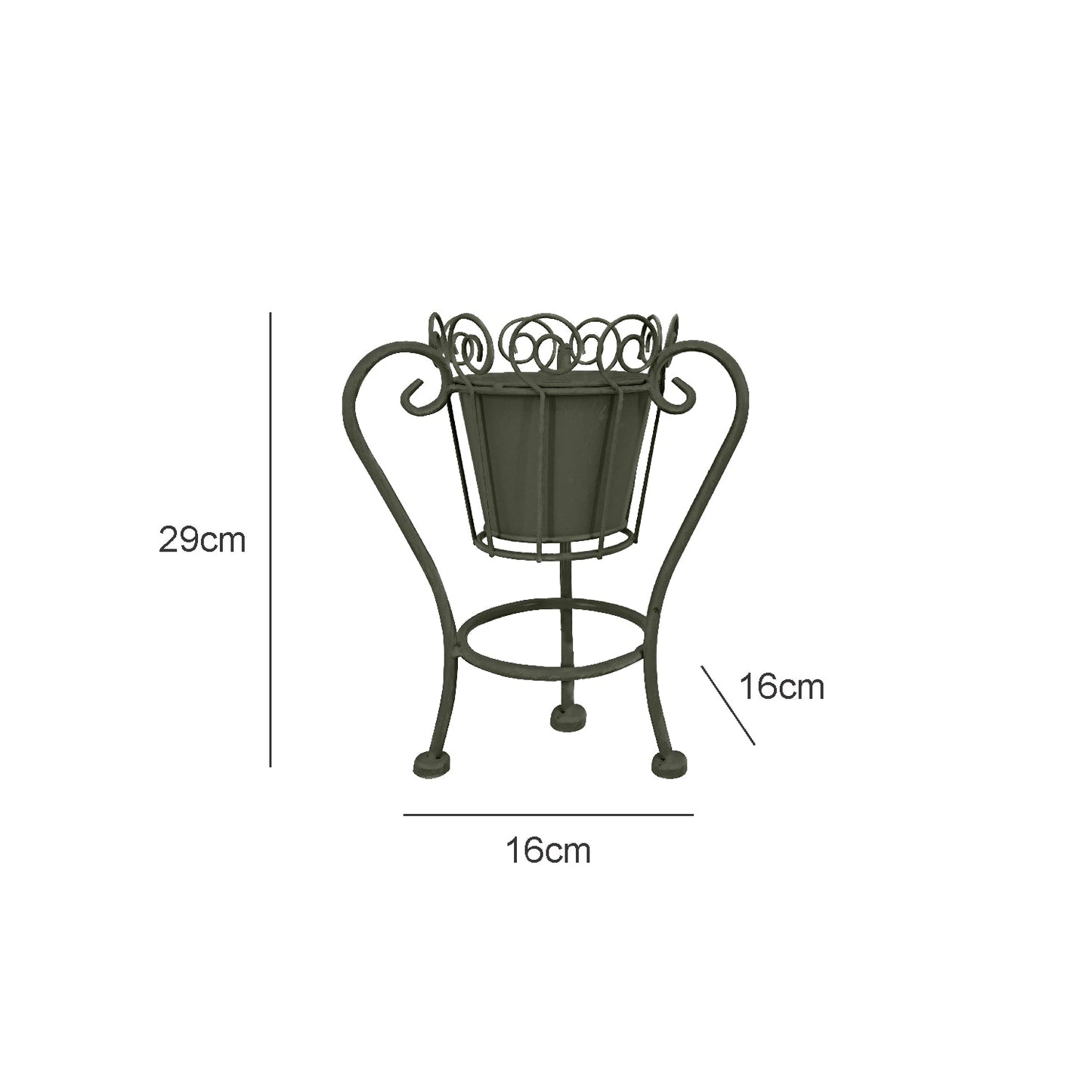 VON CASA Table Planter, Decorative, Home & Office Decor, Grey, Iron