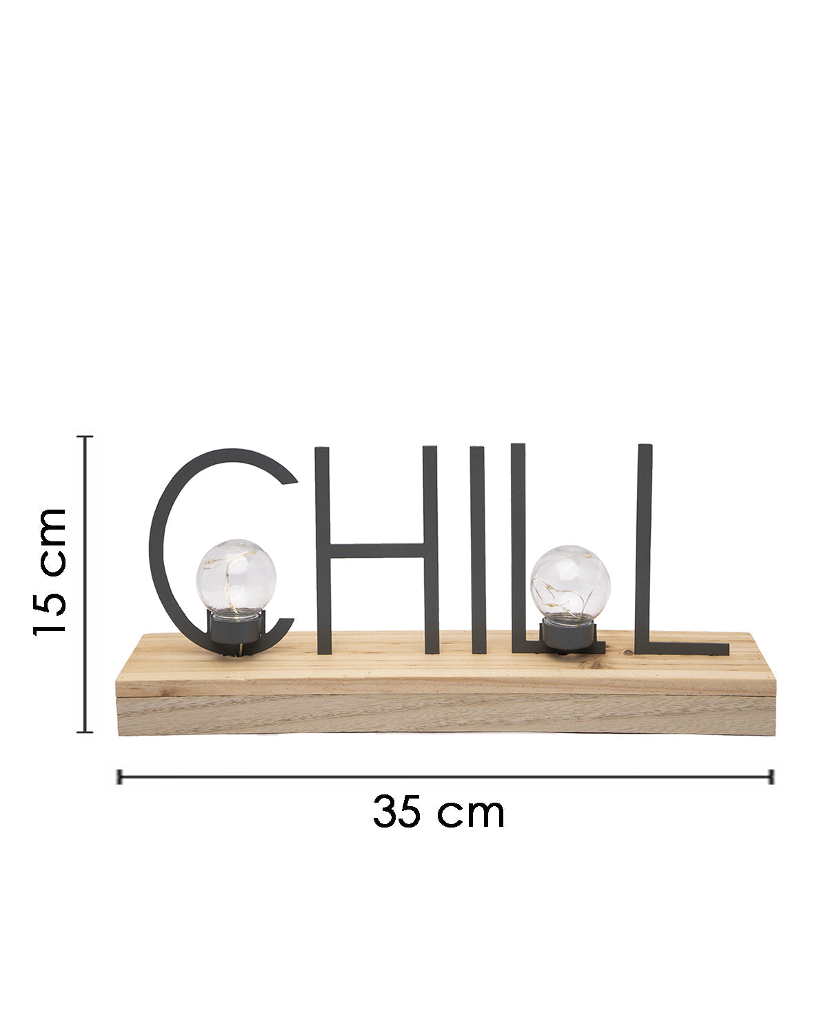 VON CASA LED Table Décor, Cordless, Battery Operated, Chill, Grey, Iron