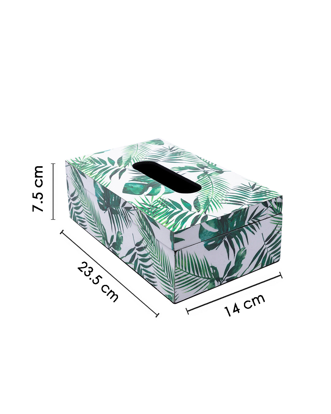VON CASA Tissue Box, Nature Inspired Design, Facial Tissue Holder with Soft Bottom for Home, Office, & Restaurant, Rectangular, Green Colour, MDF