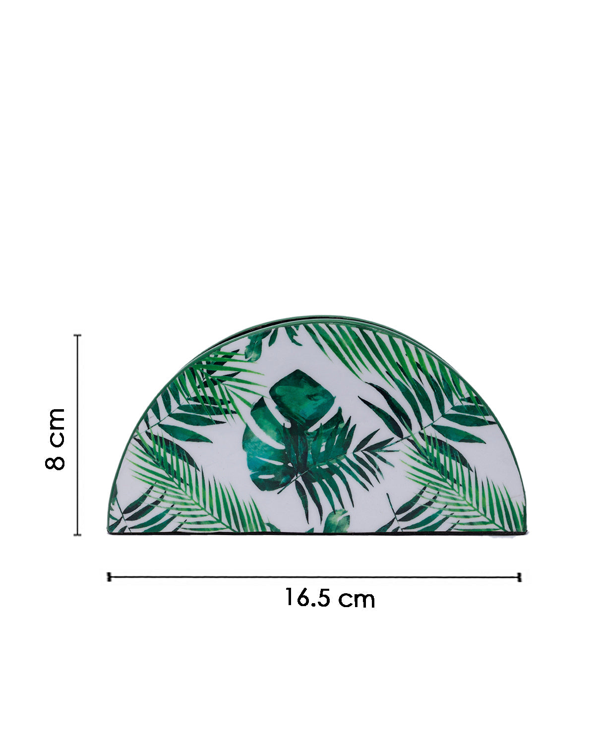 VON CASA Napkin Holder, Nature Inspired Print, Napkin Holder with a soft bottom, for Home, Office, & Restaurant, Semi Circle, Green Colour, MDF
