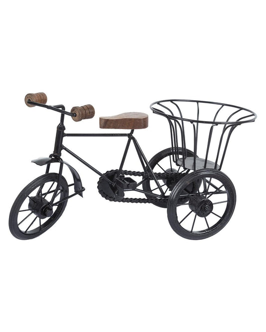VON CASA 'Planter On Wheels' Table Planter Pot In Matte Black - VON CASA