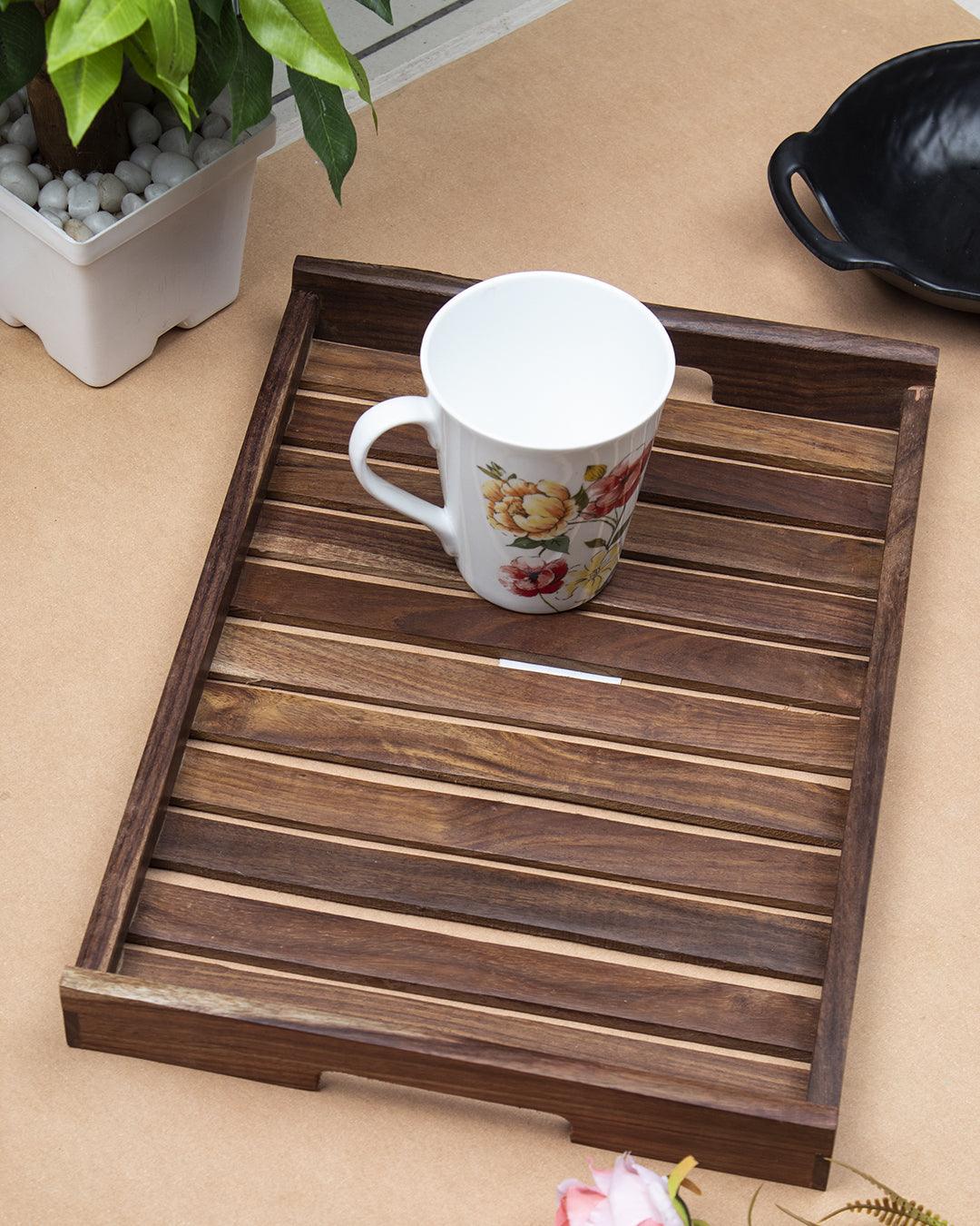 VON CASA 'Sheesham Wood' Handcrafted Large Serving Trays In Sheesham Wood - VON CASA