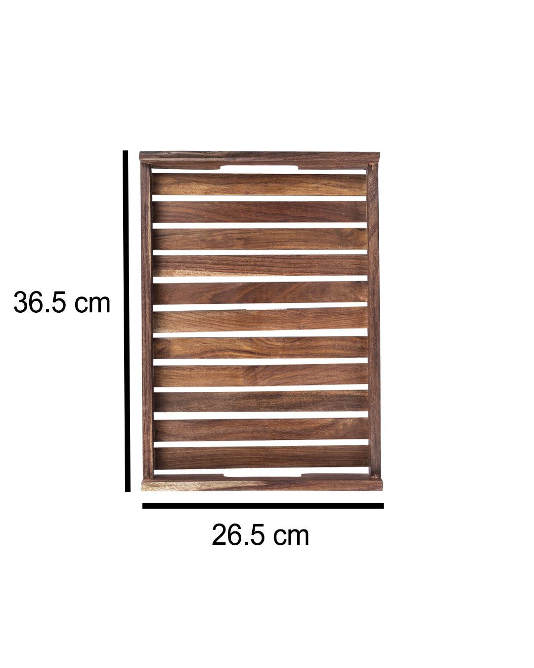 VON CASA 'Sheesham Wood' Handcrafted Large Serving Trays In Sheesham Wood - VON CASA