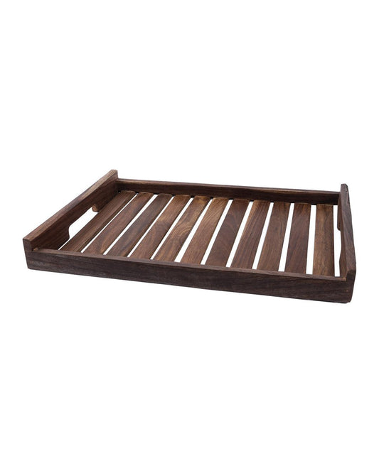 VON CASA 'Sheesham Wood' Handcrafted Large Serving Trays In Sheesham Wood - VON CASA