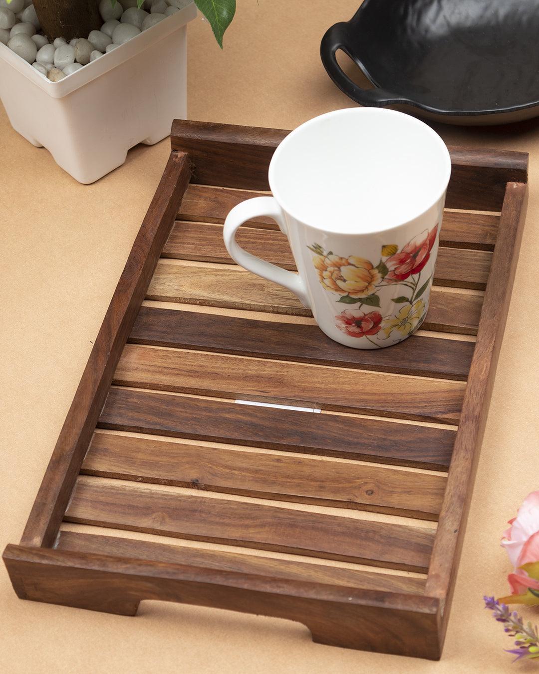 VON CASA 'Sheesham Wood' Handcrafted Medium Serving Trays In Sheesham Wood - VON CASA