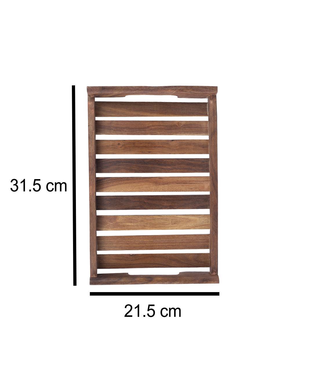 VON CASA 'Sheesham Wood' Handcrafted Medium Serving Trays In Sheesham Wood - VON CASA
