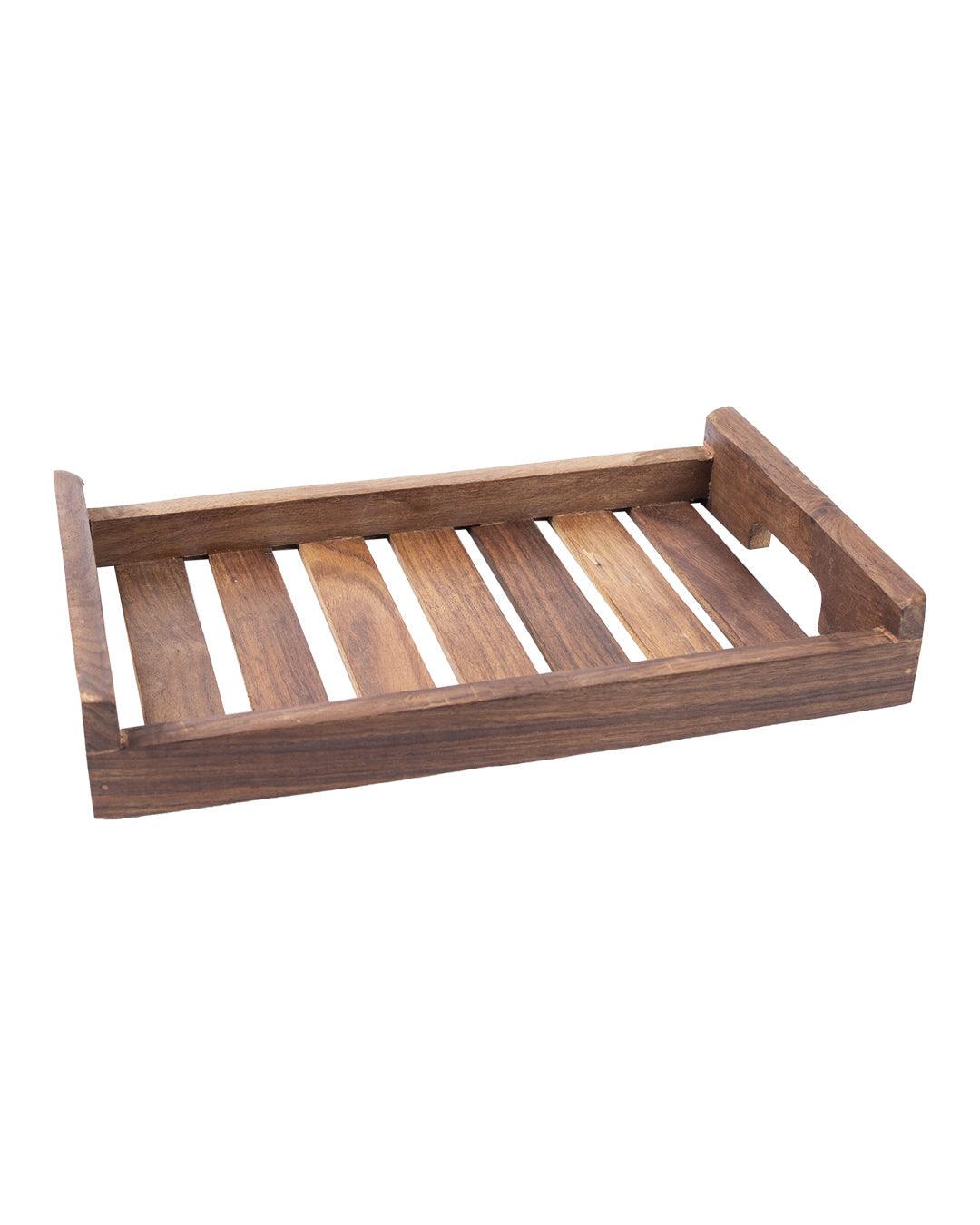 VON CASA 'Sheesham Wood' Handcrafted Small Serving Trays In Sheesham Wood - VON CASA
