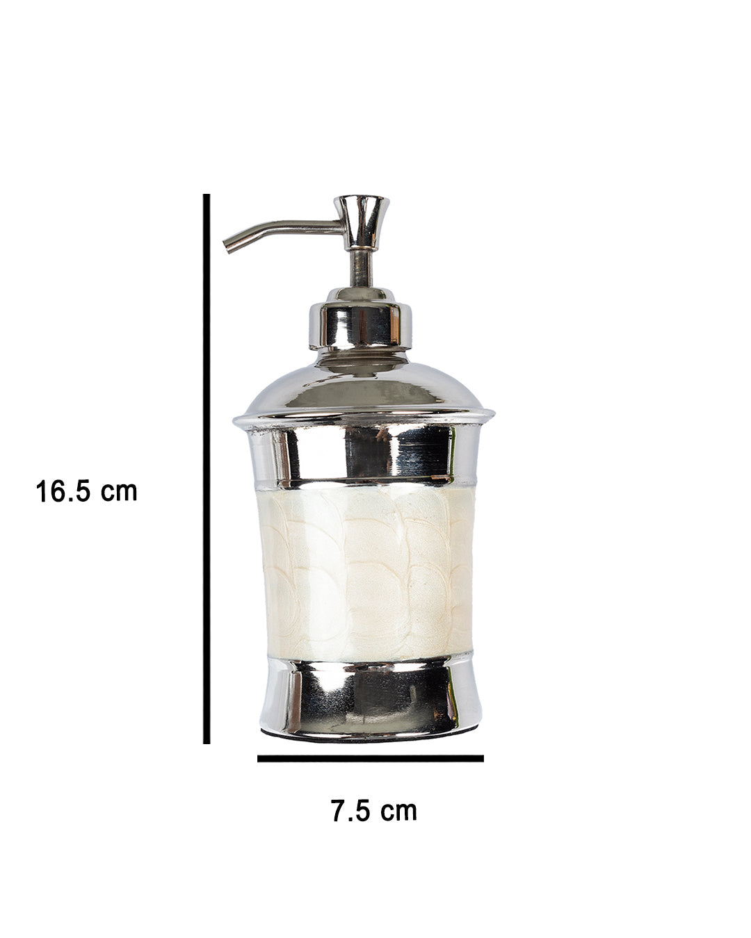VON CASA Soap Dispenser, Silver & Black, Brass, 300 mL