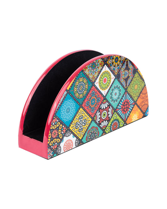 VON CASA Napkin Holder, Multiple Style Print, Multicolour, MDF