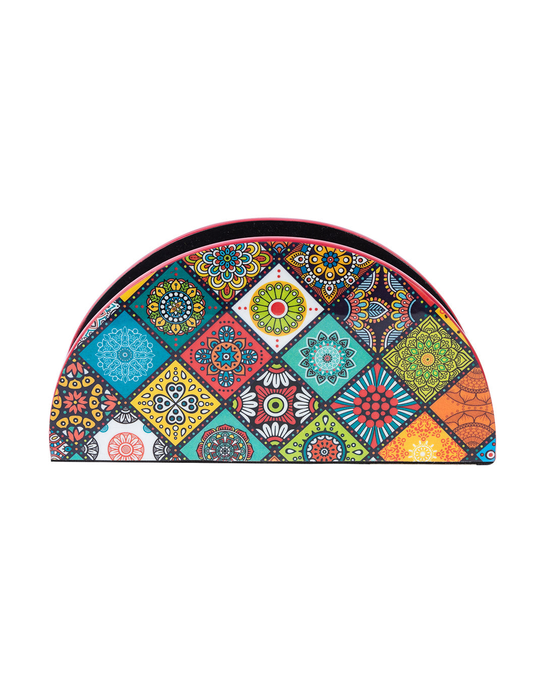 VON CASA Napkin Holder, Multiple Style Print, Multicolour, MDF