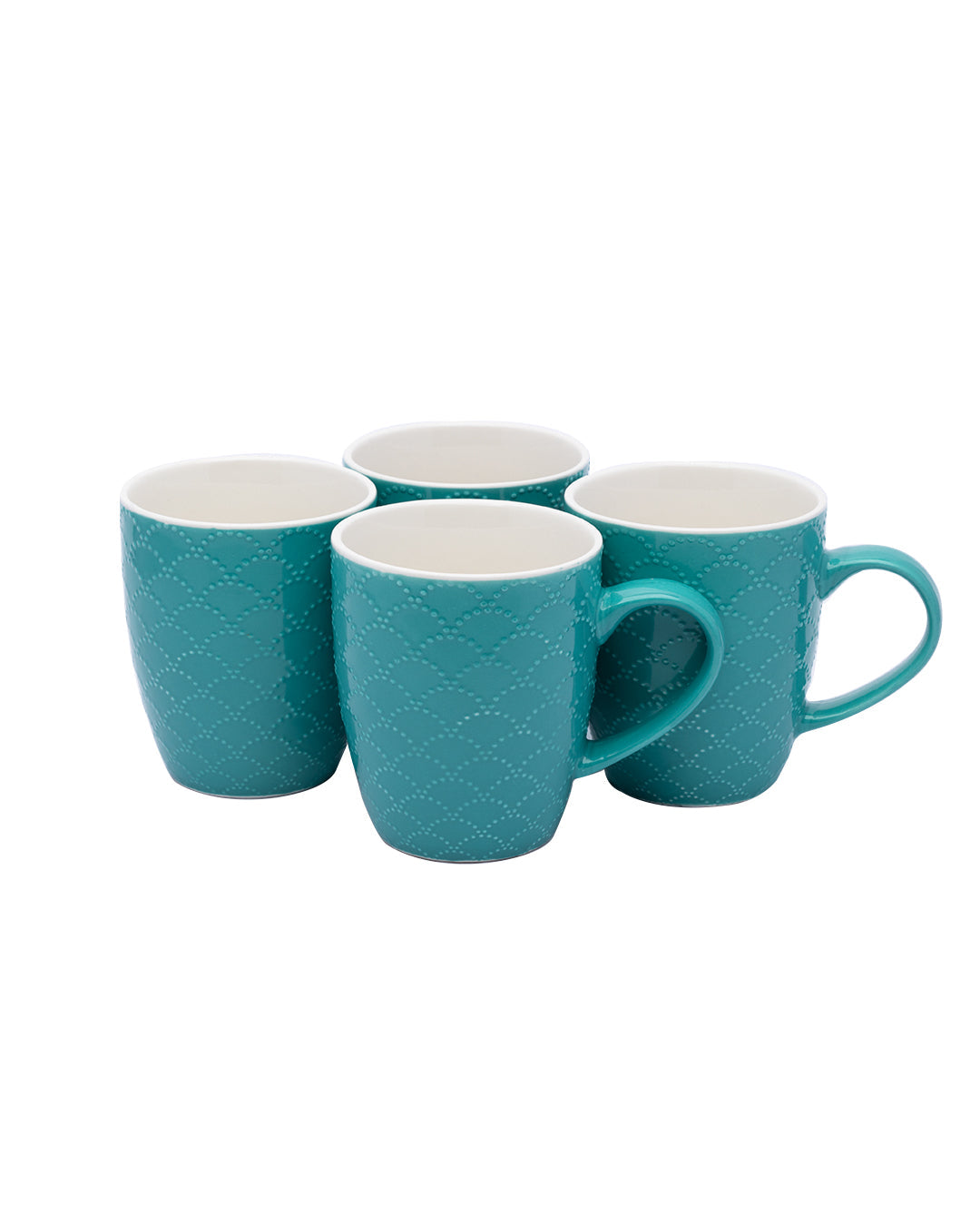VON CASA Honey Embossed Tea & Coffee Mug - Set of 4, 24mL