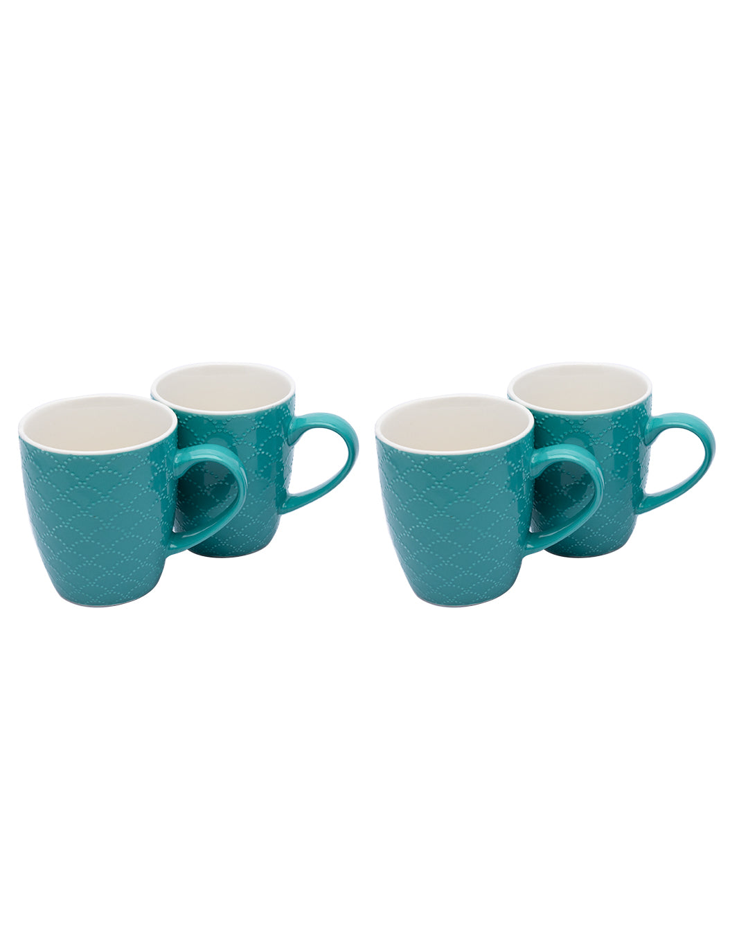 VON CASA Honey Embossed Tea & Coffee Mug - Set of 4, 24mL