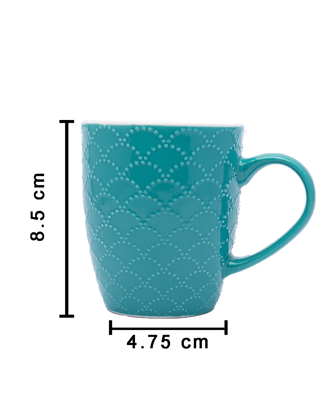 VON CASA Honey Embossed Tea & Coffee Mug - Set of 4, 24mL
