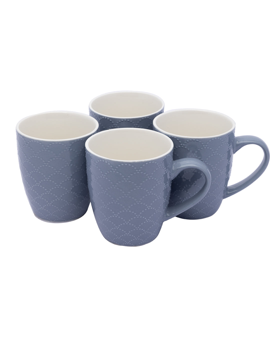 VON CASA Honey Embossed Tea & Coffee Mug - Set of 4, 24mL