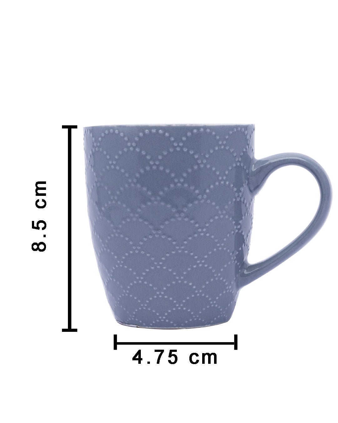 VON CASA Honey Embossed Tea & Coffee Mug - Set of 4, 24mL