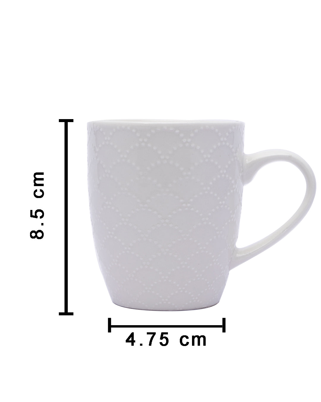 VON CASA Honey Embossed Tea & Coffee Mug - Set of 4, 24mL