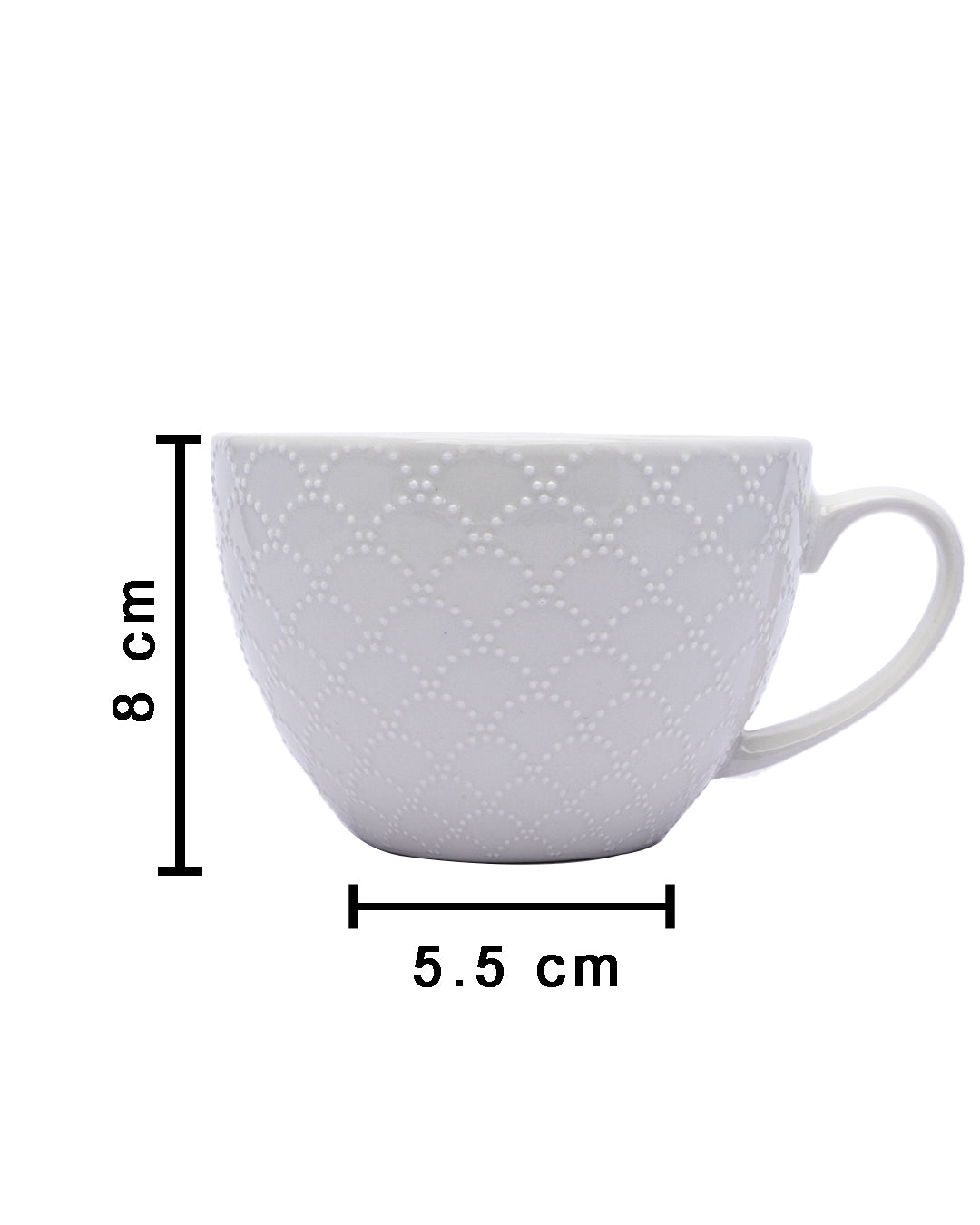 VON CASA Honey Embossed Tea & Coffee Mug - Set of 2, 460 mL
