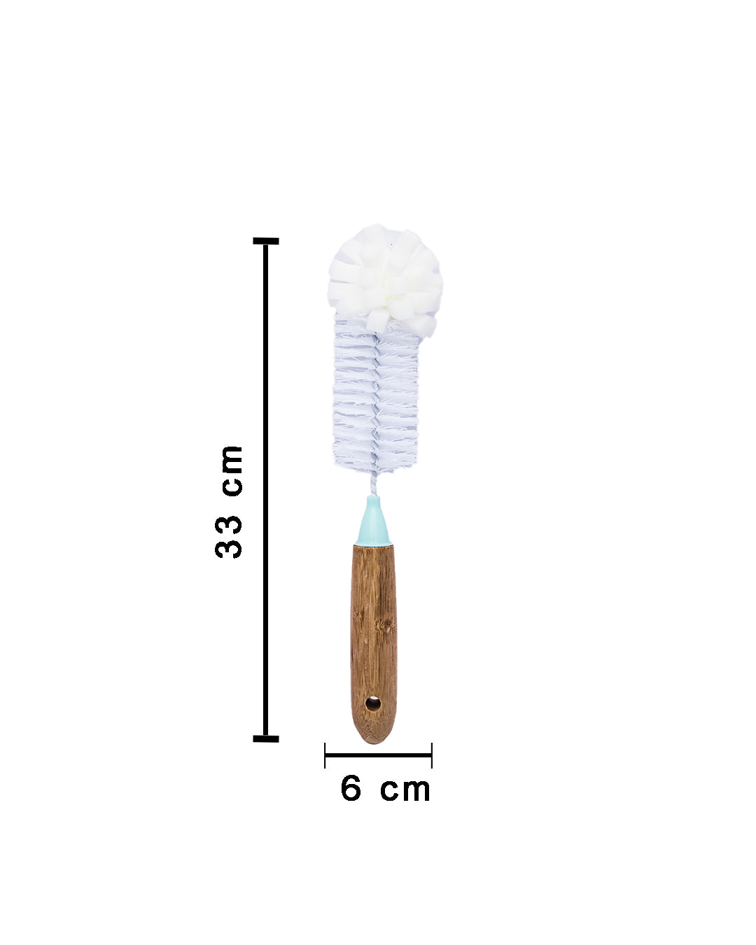 VON CASA Bottle Cleaning Brush, with Bamboo Handle & Foam End
