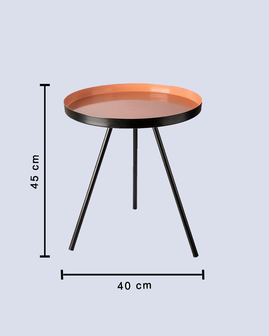 VON CASA Metal Tripod Table - Peach