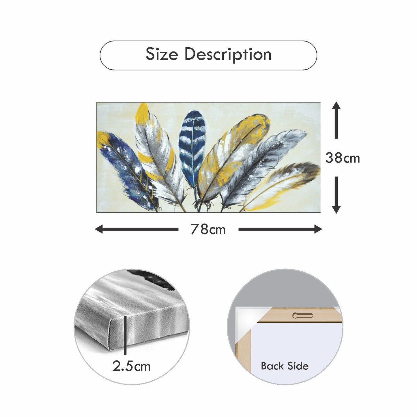 VON CASA Feathers Oil Painting Artwork