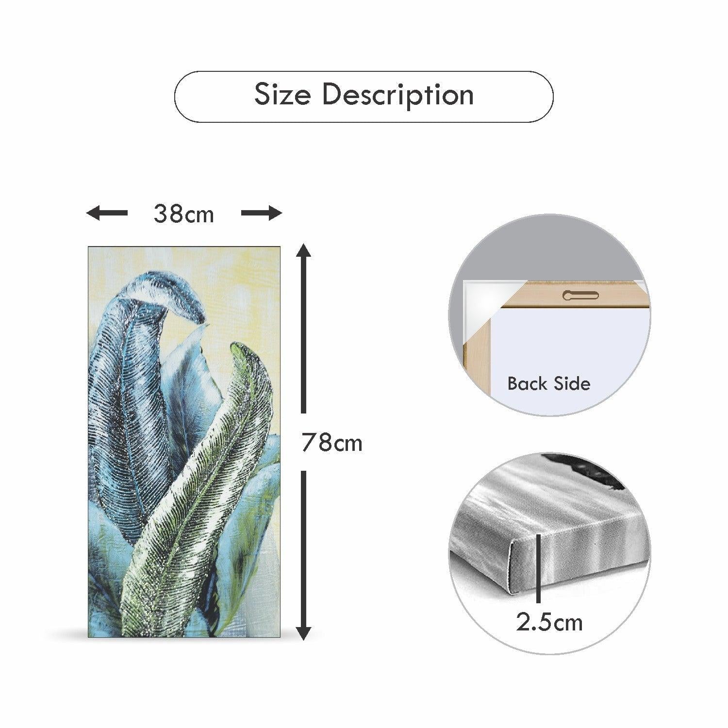 VON CASA Hand Painted Big Leaf Oil Painting on Canvas - VON CASA - VON CASA