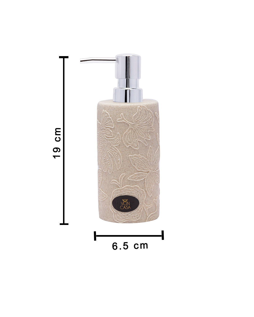 VON CASA Embossed Leaf Design Soap Dispenser - 420 mL