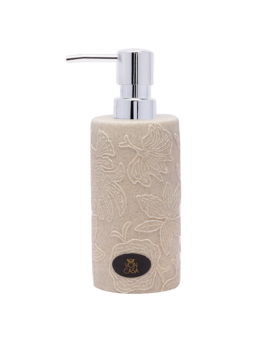 VON CASA Embossed Leaf Design Soap Dispenser - 420 mL