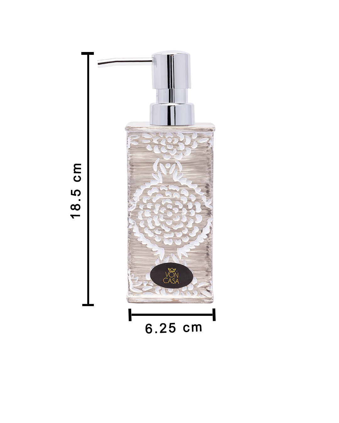 VON CASA Traditional Engraved Design Liquid Soap Dispenser- 300 mL
