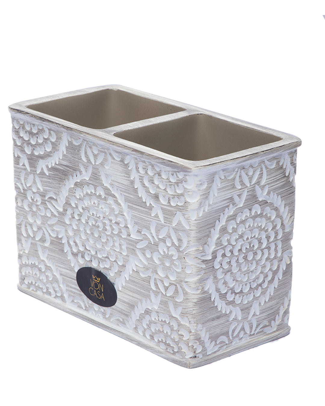 VON CASA Traditional Engraved Design Toothbrush Holder