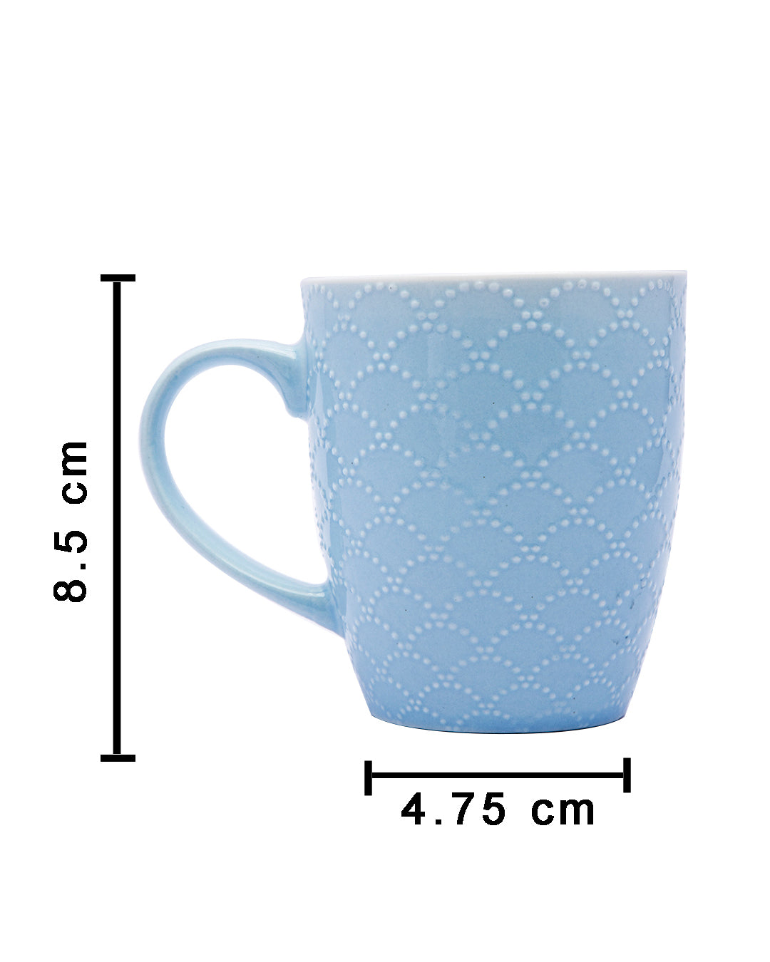 VON CASA Honey Embossed Tea & Coffee Mug - Set of 4, 24mL