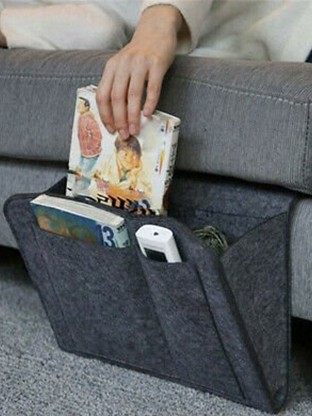 VON CASA Felt Home Storage Organizer - 32X20X0.2Cm - Dark Grey