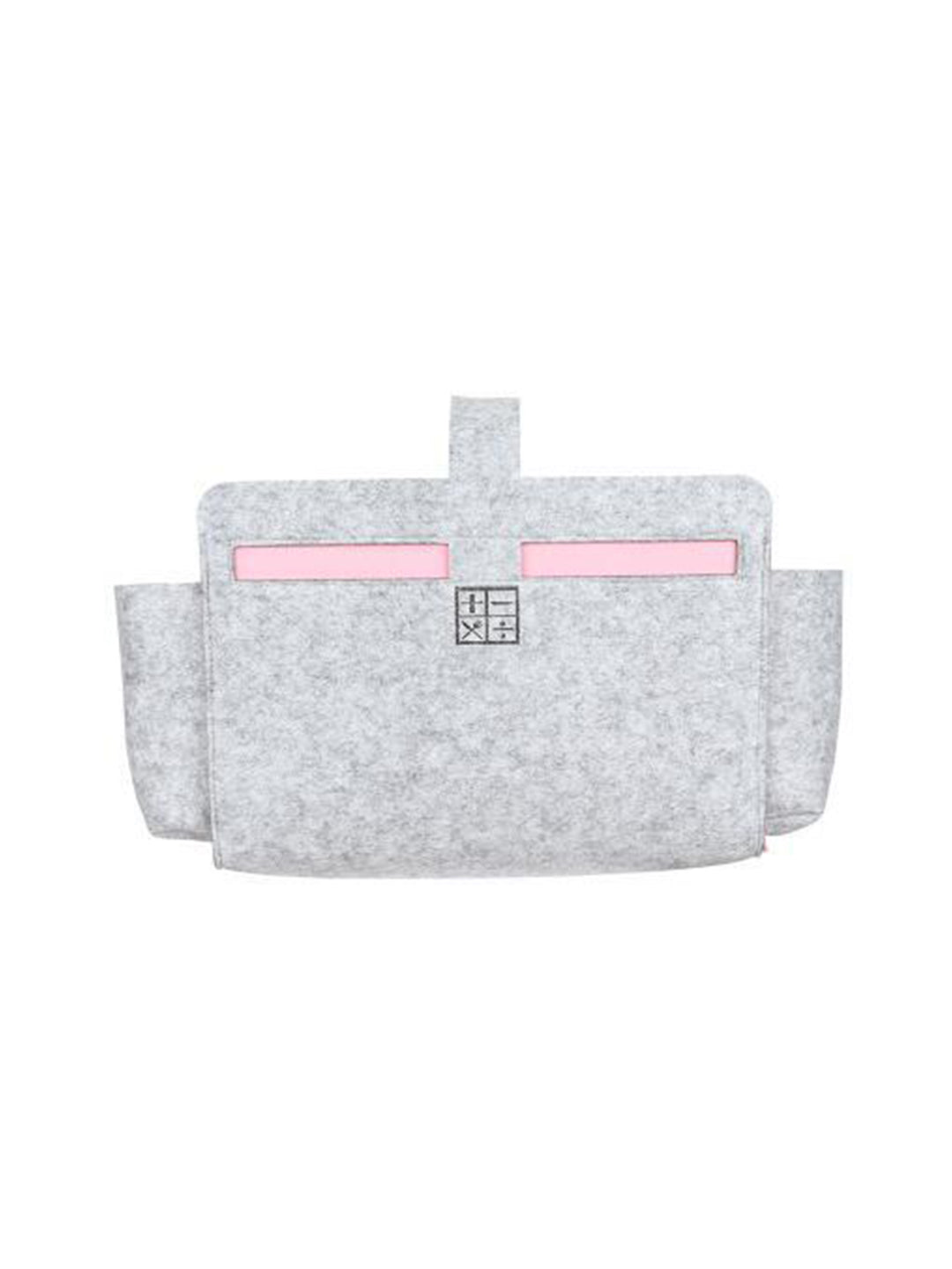 VON CASA Rectangular Felt Organizer - 47X10X33Cm - Light Grey & Pink