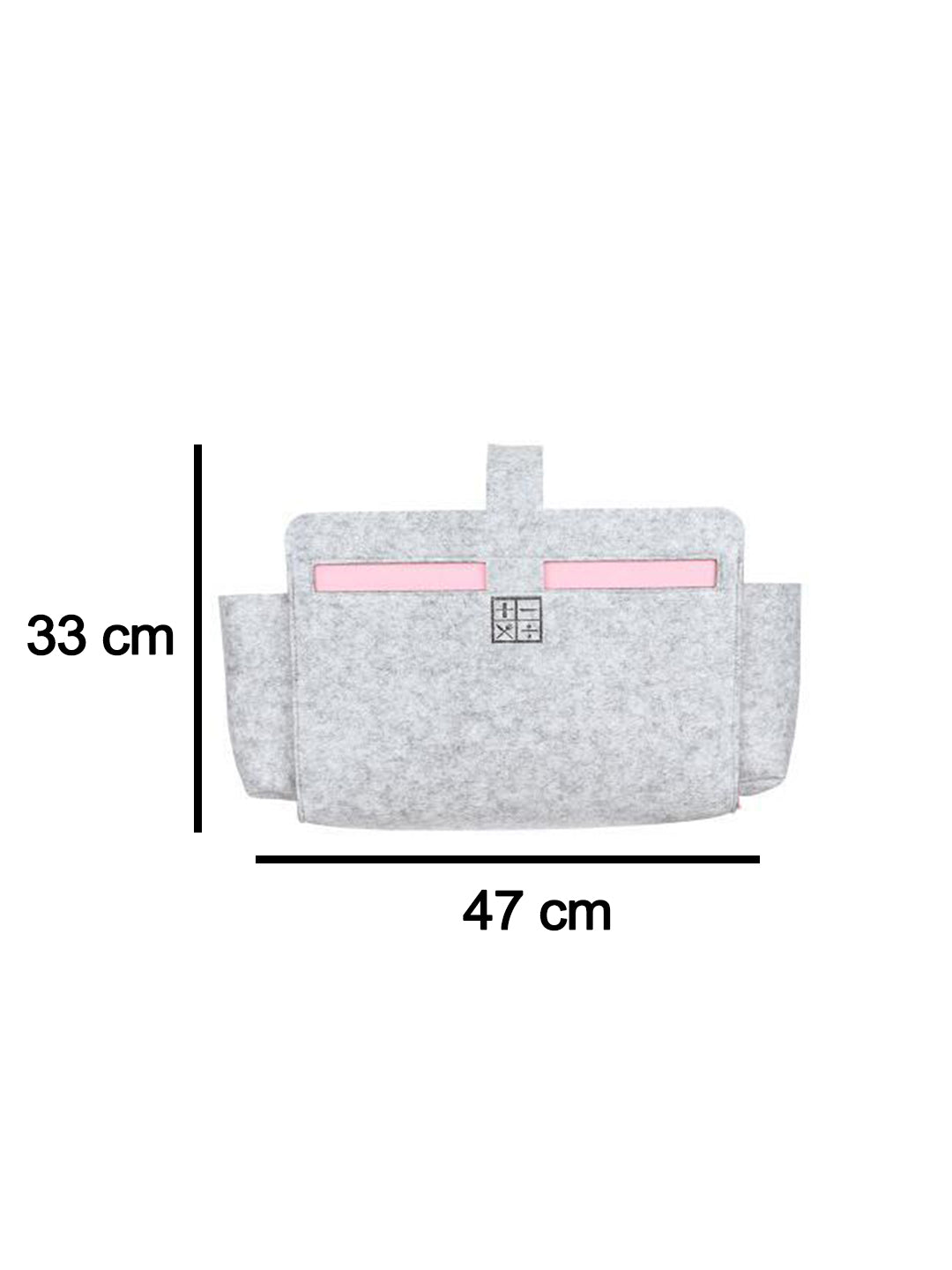 VON CASA Rectangular Felt Organizer - 47X10X33Cm - Light Grey & Pink