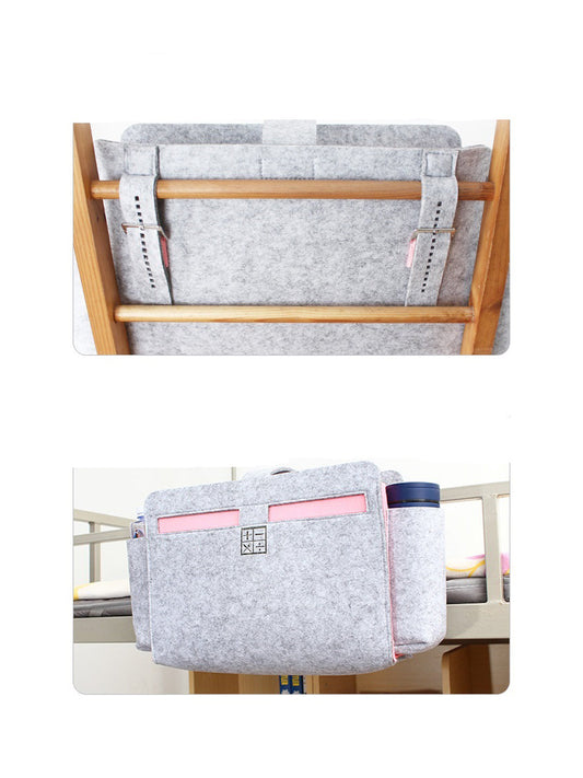 VON CASA Rectangular Felt Organizer - 47X10X33Cm - Light Grey & Pink