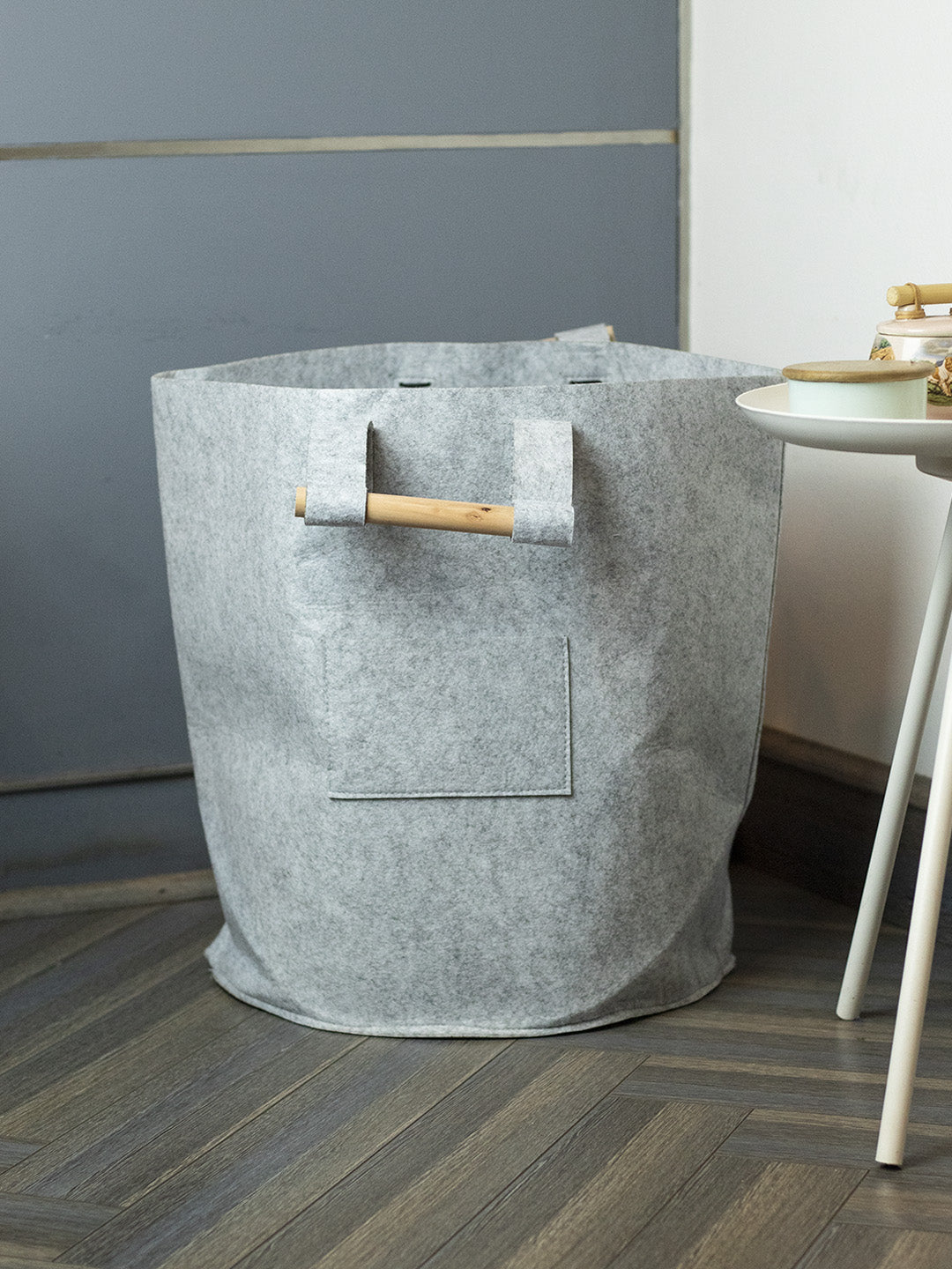 VON CASA Nordic Felt Storage Basket - Light Grey