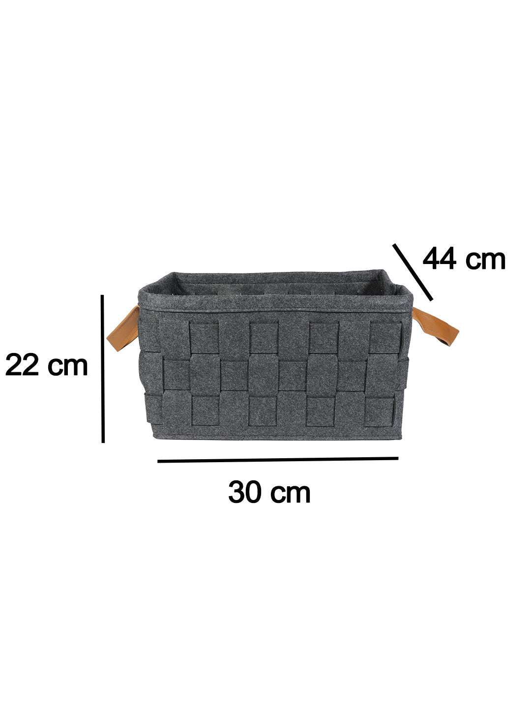 VON CASA Felt Organizer Basket - 31 Litre, Dark Grey